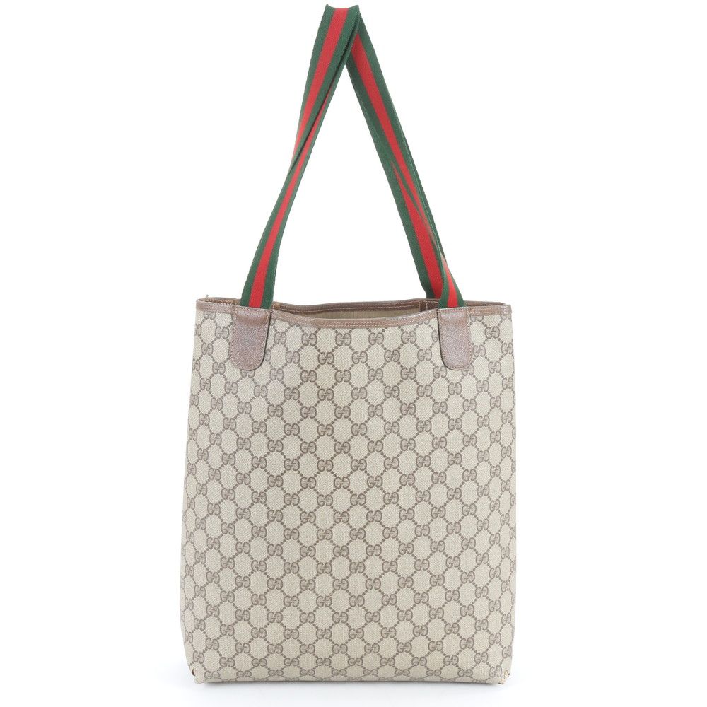 Gucci GG Supreme Sherry Line Leather Tote Shoulder Business Document Ene
