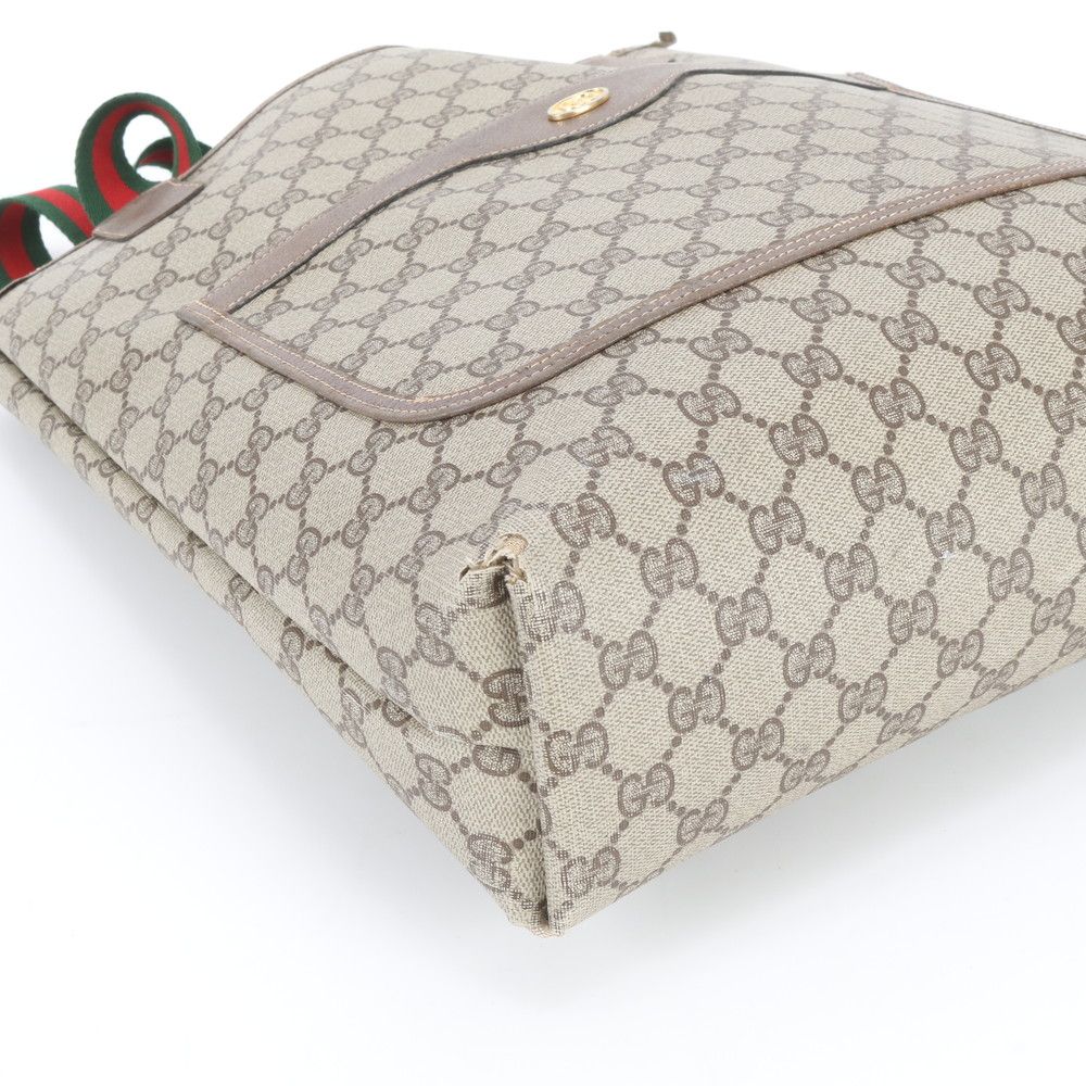 Gucci GG Supreme Sherry Line Leather Tote Shoulder Business Document Ene