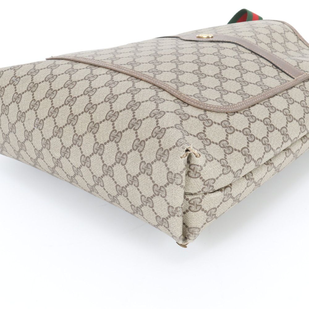 Gucci GG Supreme Sherry Line Leather Tote Shoulder Business Document Ene