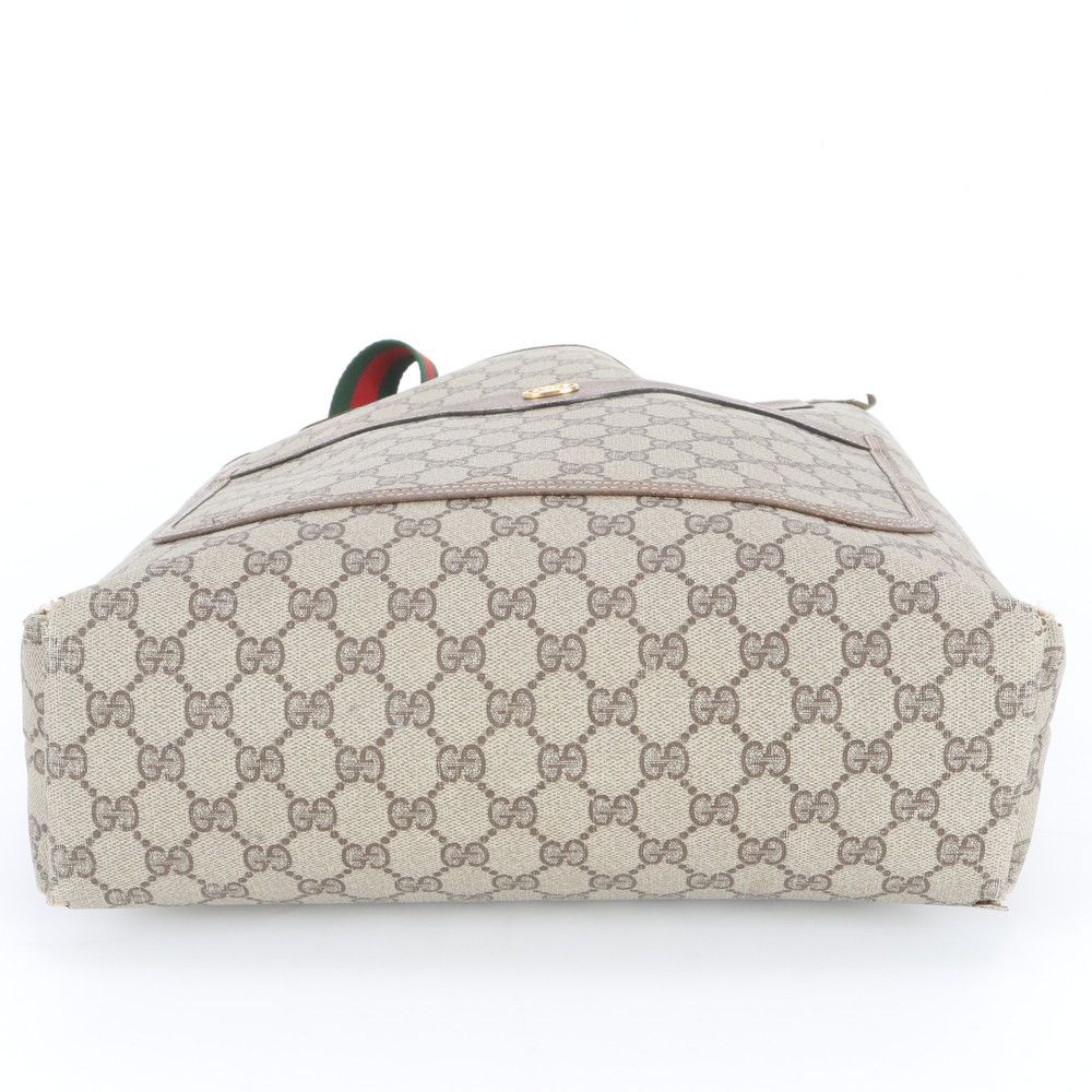 Gucci GG Supreme Sherry Line Leather Tote Shoulder Business Document Ene