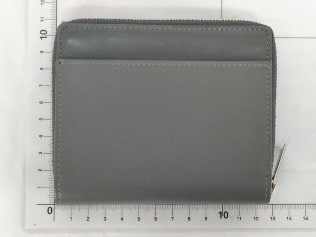 Balenciaga Trifold Wallet Envelope Gray Leather Compact Silver