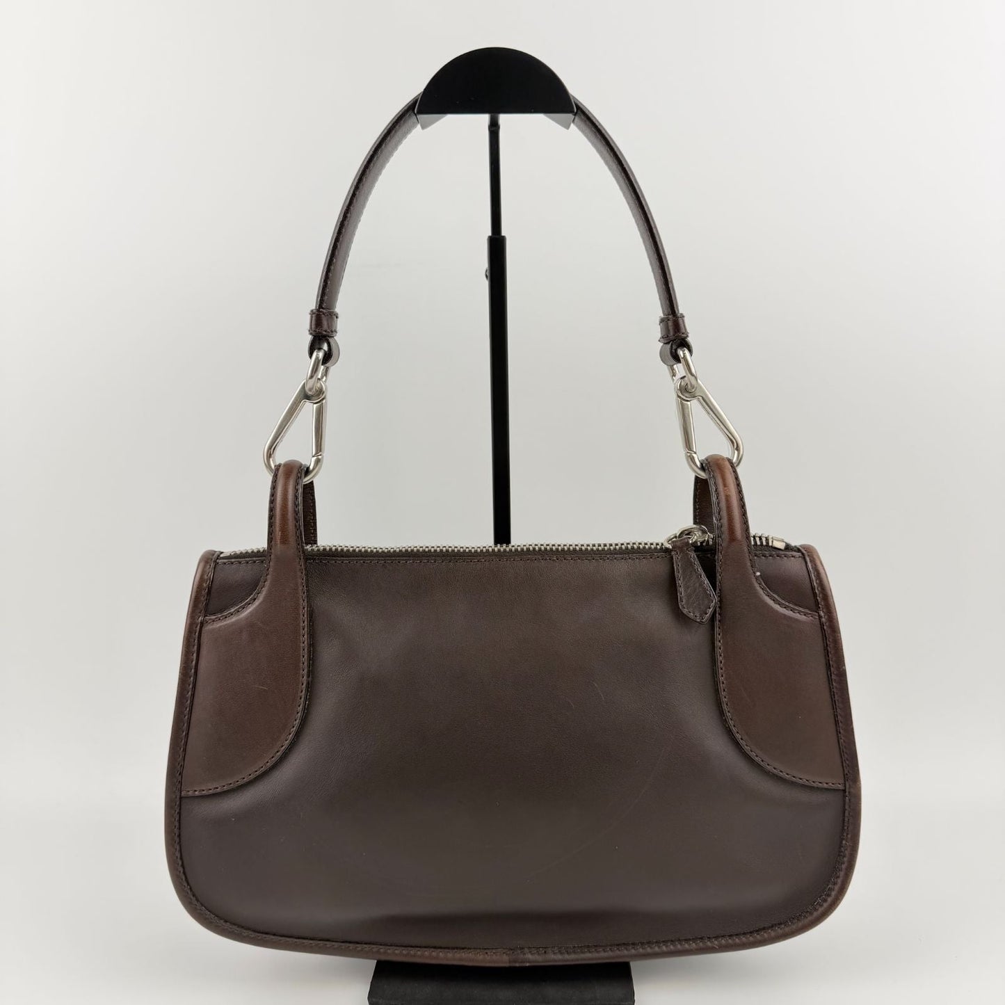 Prada Shoulder Bag Brown Leather Vintage