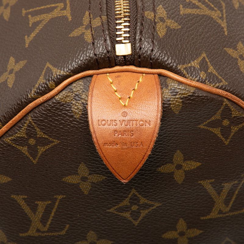 Louis Vuitton Monogram Speedy 40 Boston Bag Brown Leather
