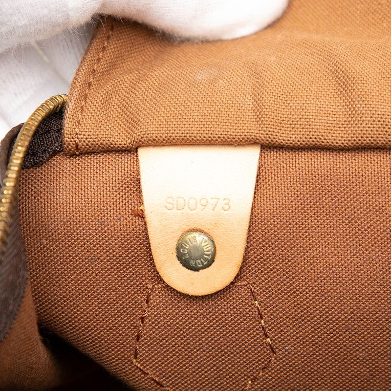 Louis Vuitton Monogram Speedy 40 Boston Bag Brown Leather