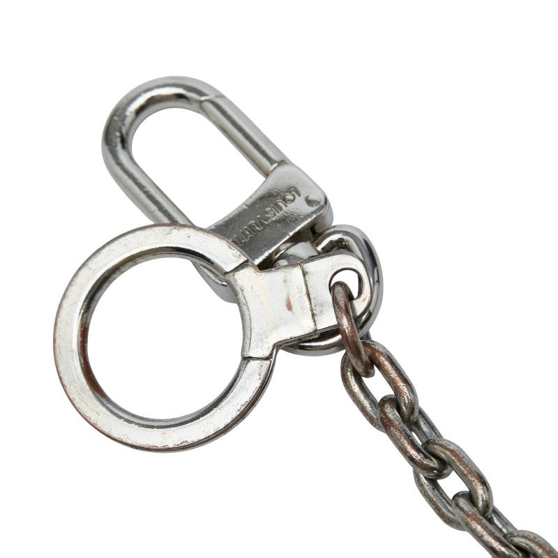 Louis Vuitton Porte Cles Initial LV Logo Key Ring Key Holder Bag Charm Silver