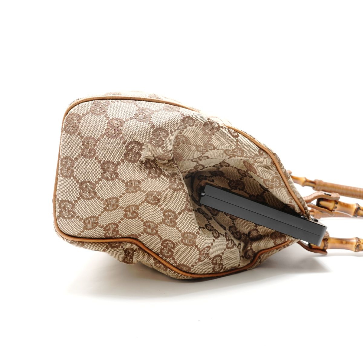 Gucci Handbag GG Canvas Bamboo Handle Pouch