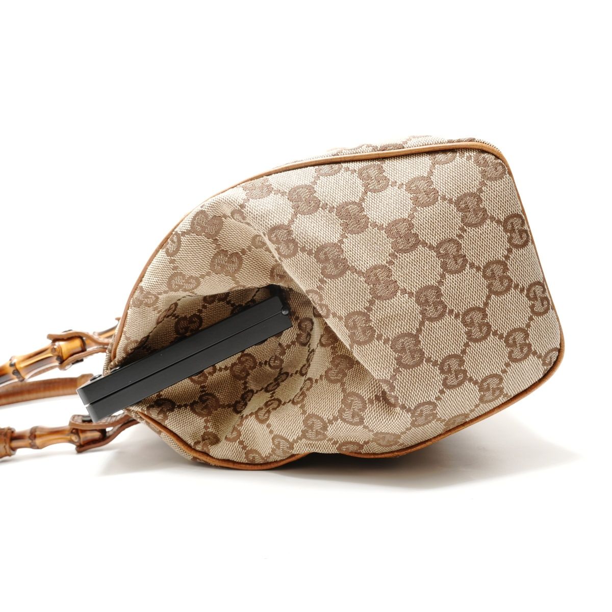Gucci Handbag GG Canvas Bamboo Handle Pouch