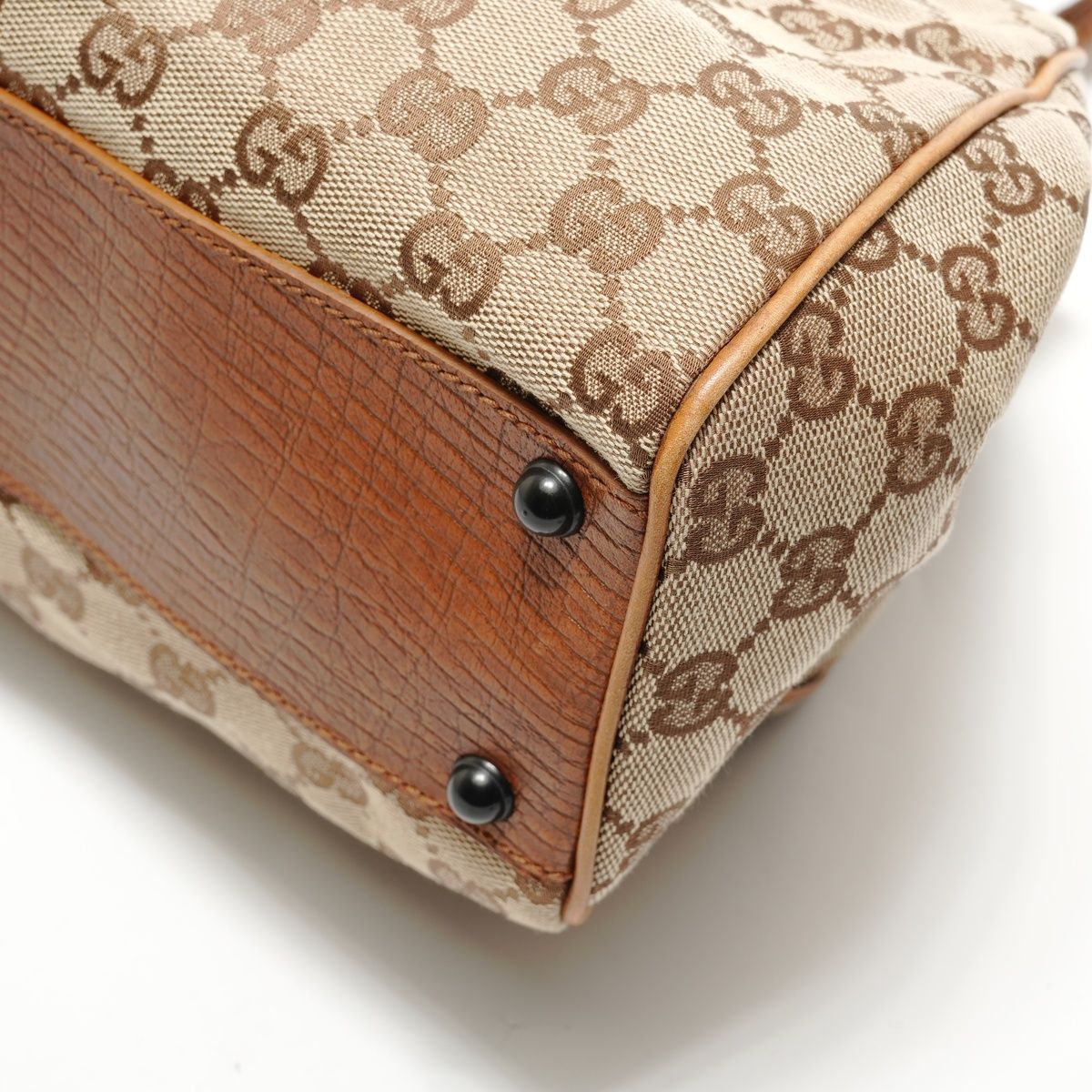Gucci Handbag GG Canvas Bamboo Handle Pouch
