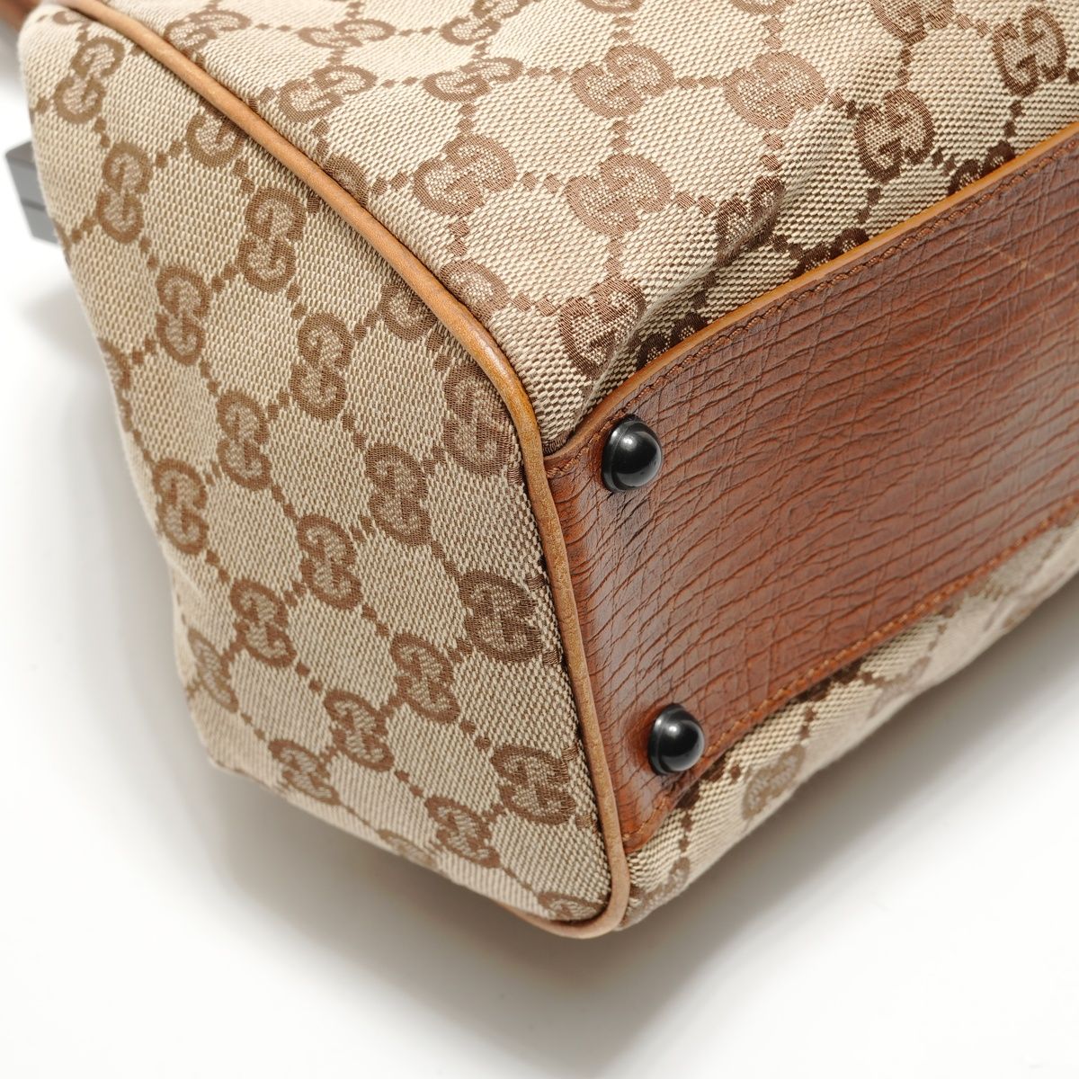 Gucci Handbag GG Canvas Bamboo Handle Pouch