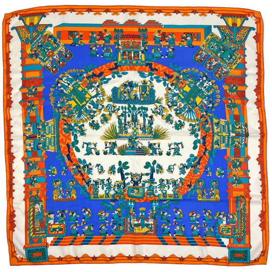 Hermes Carre 90 Astres Es Soleils Celestial Bodies and the Sun Ethnic Scarf