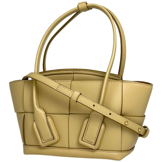 Bottega Veneta Mini the Arco 2-Way Handbag Leather Yellow