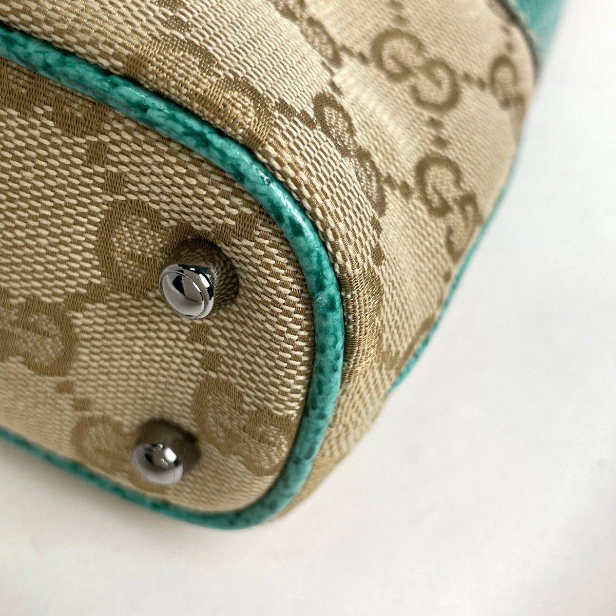 Gucci GG Pattern Tote Canvas Beige Green
