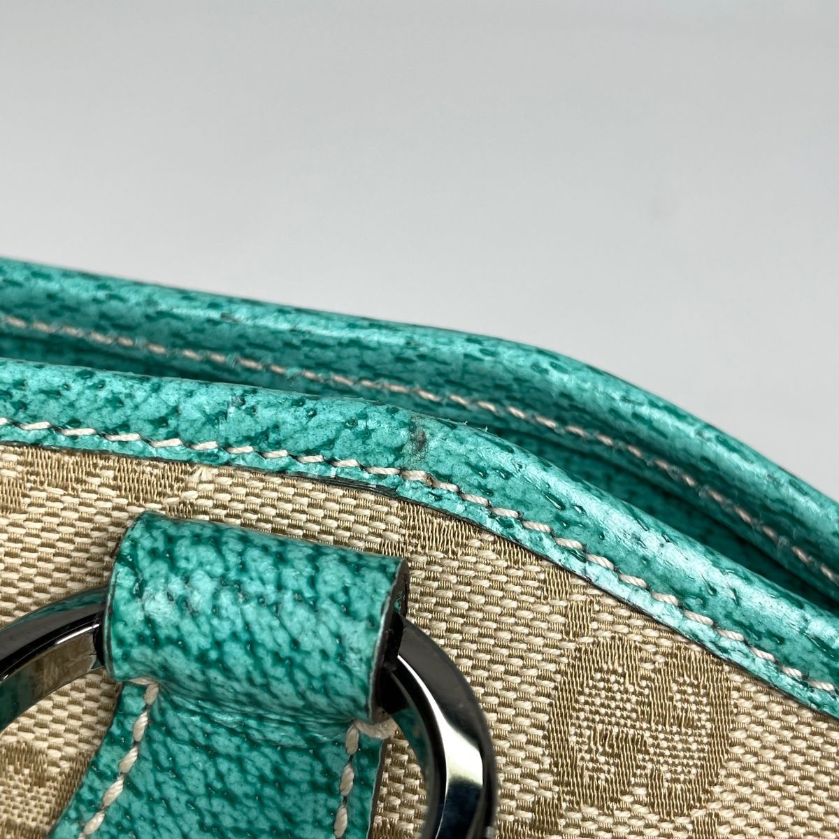 Gucci GG Pattern Tote Canvas Beige Green