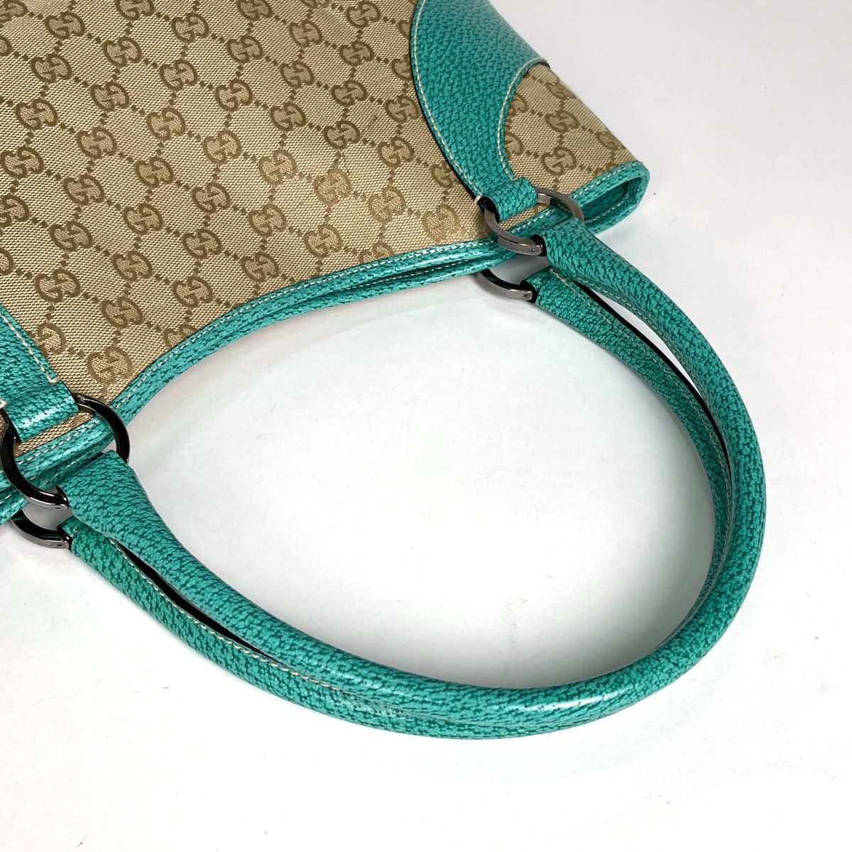 Gucci GG Pattern Tote Canvas Beige Green