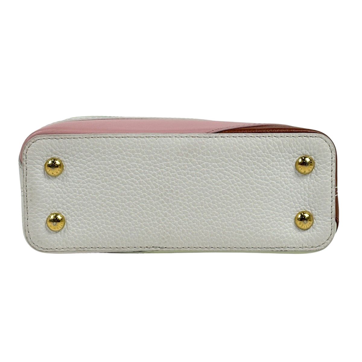Louis Vuitton Capucines Mini 2-Way Handbag Taurillon White Pink Green