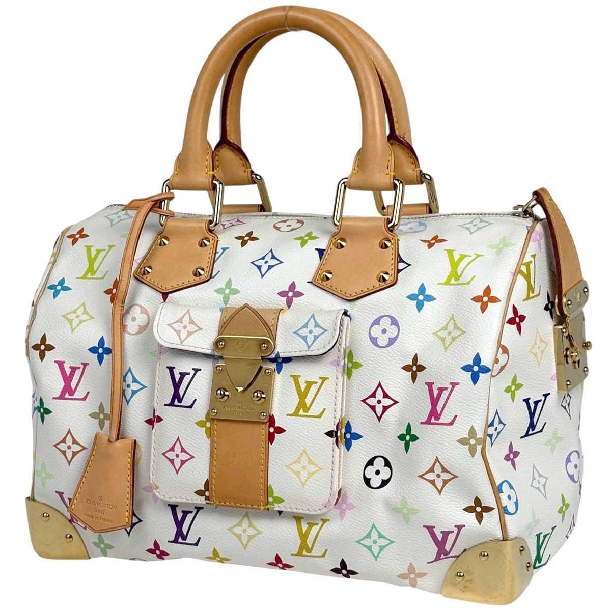 Louis Vuitton Speedy 30 Boston Bag Monogram Multicolor Blanc