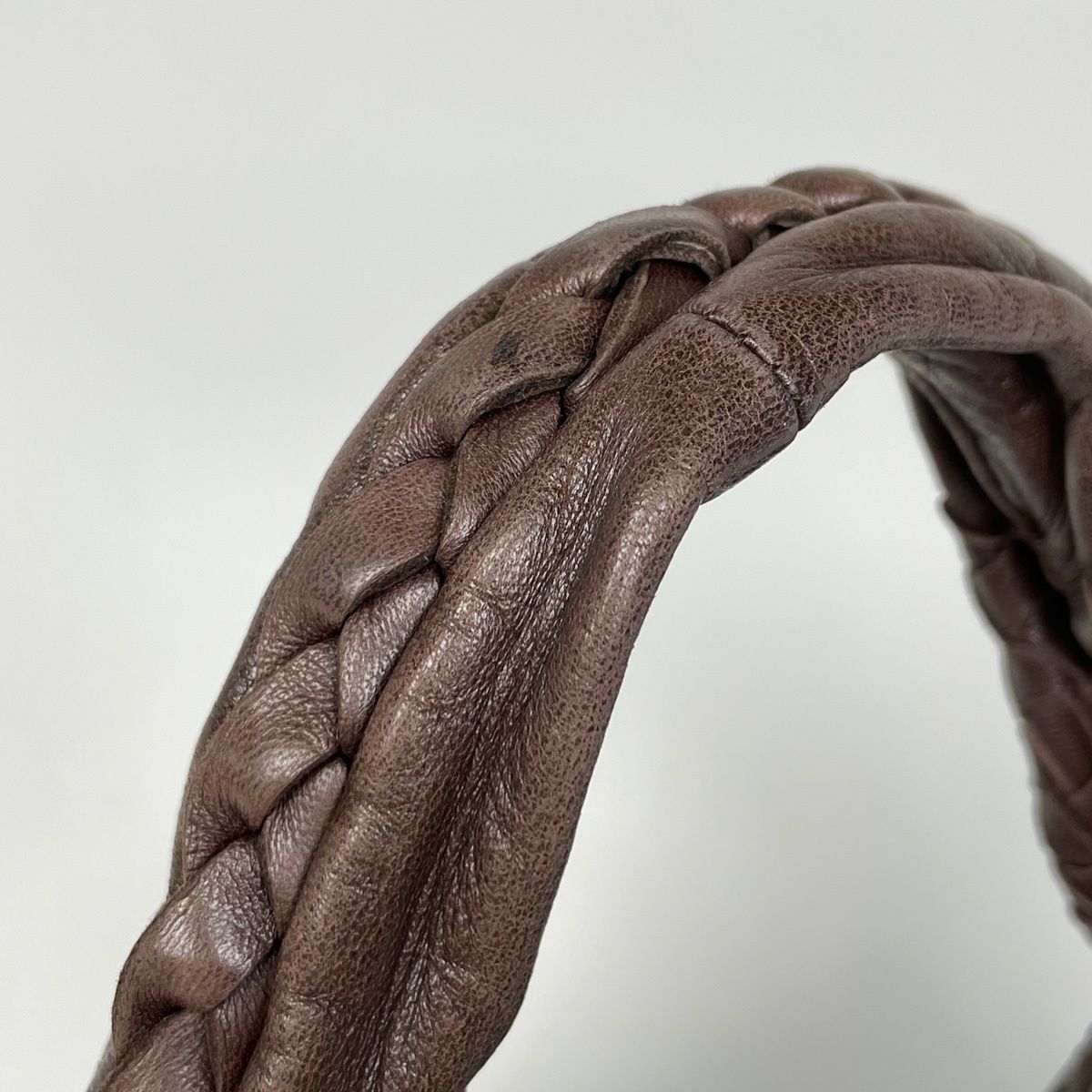 Bottega Veneta Intrecciato Shoulder Bag Hobo Leather Brown