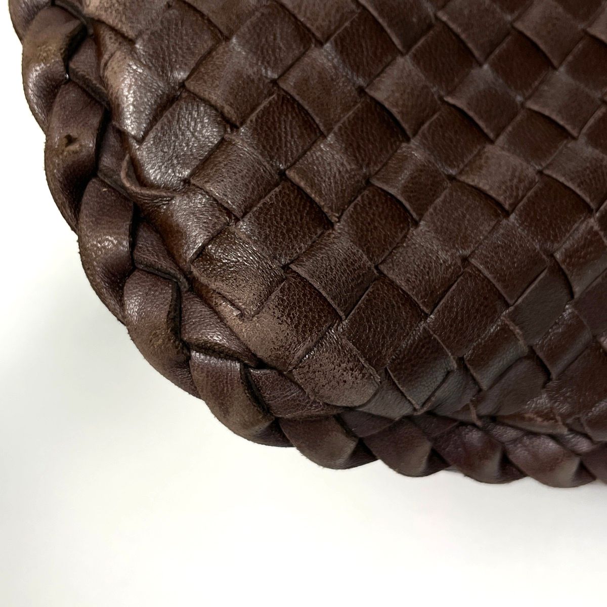 Bottega Veneta Intrecciato Shoulder Bag Hobo Leather Brown