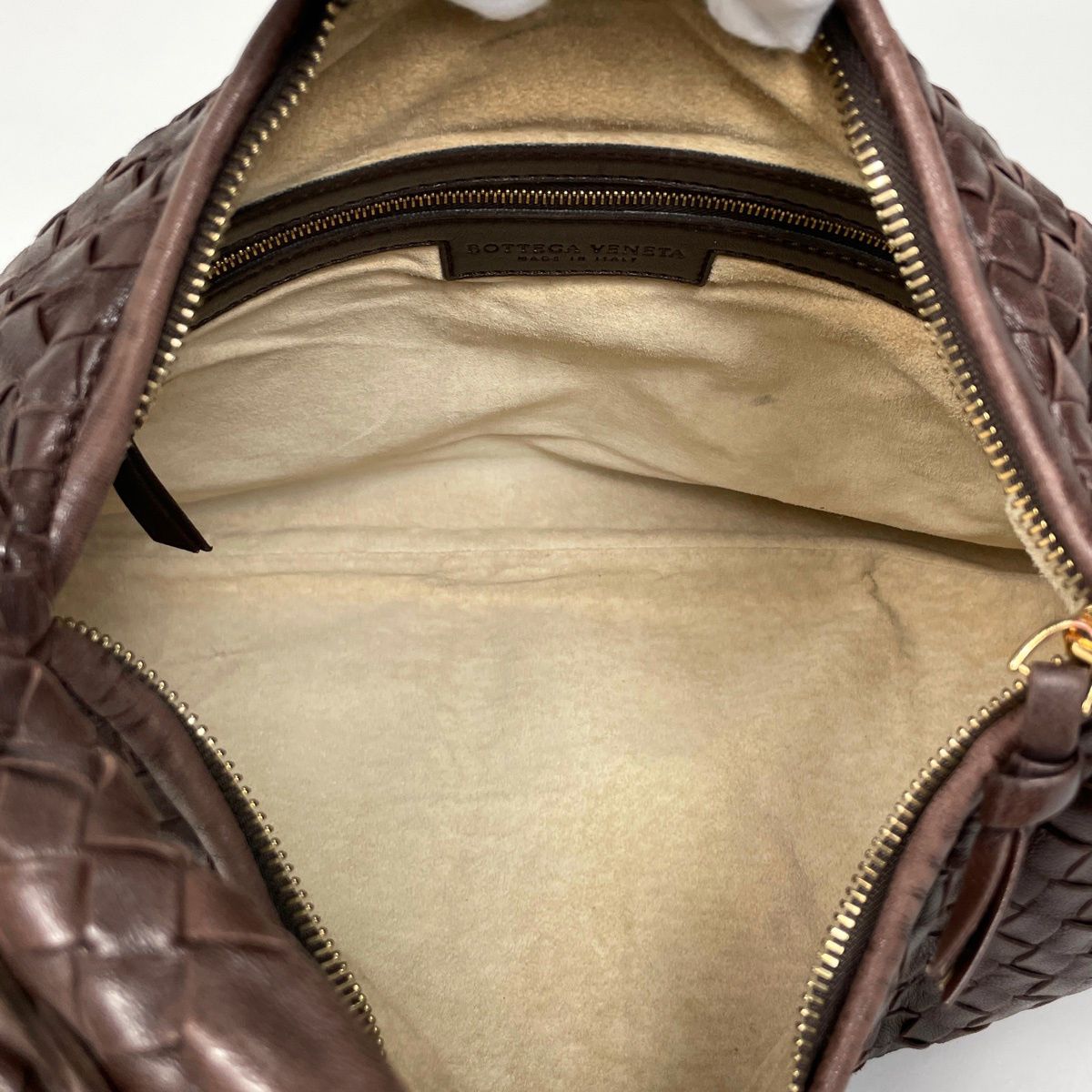 Bottega Veneta Intrecciato Shoulder Bag Hobo Leather Brown