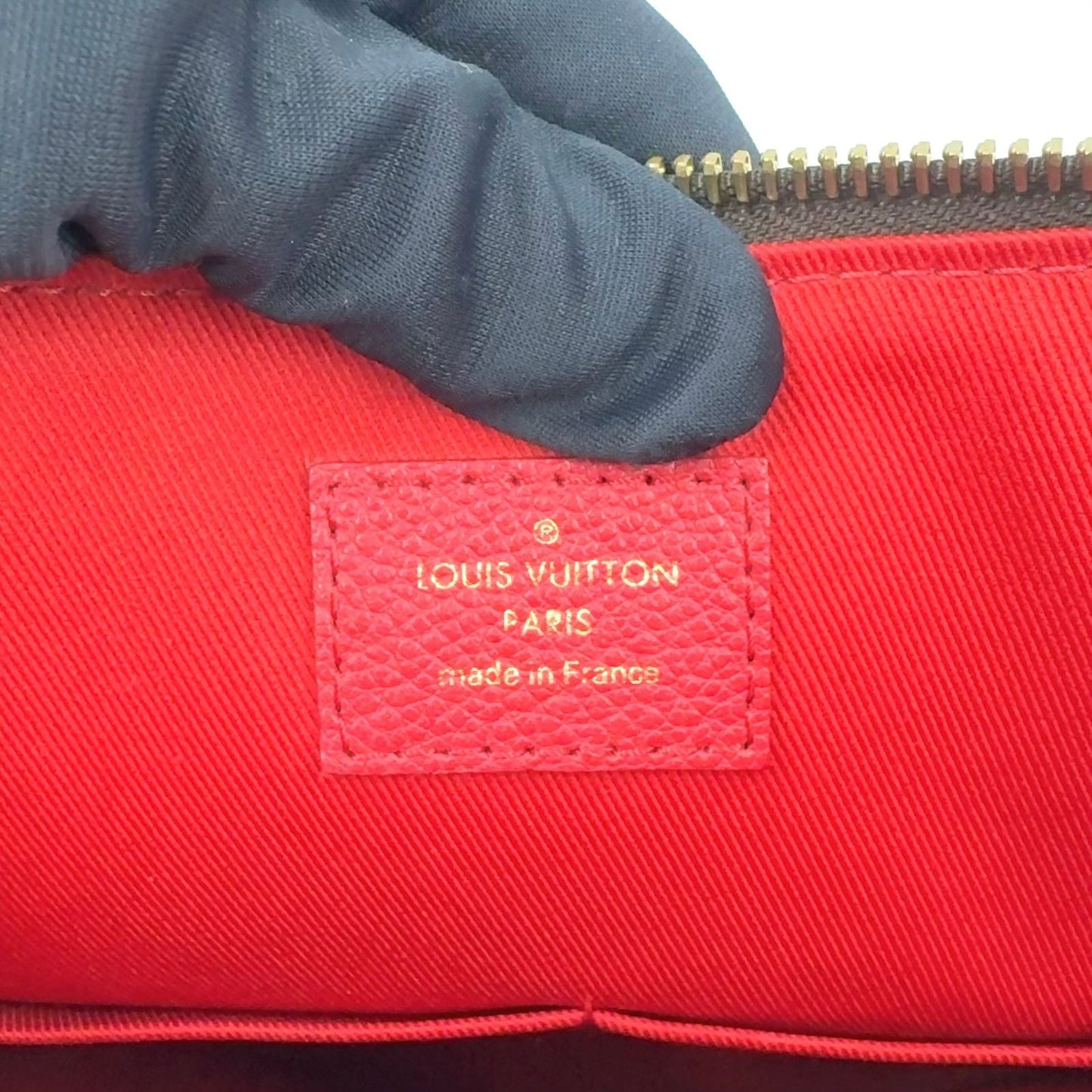 Louis Vuitton Tournelle PM Monogram Cerise Leather Brown Red Handbag Gold