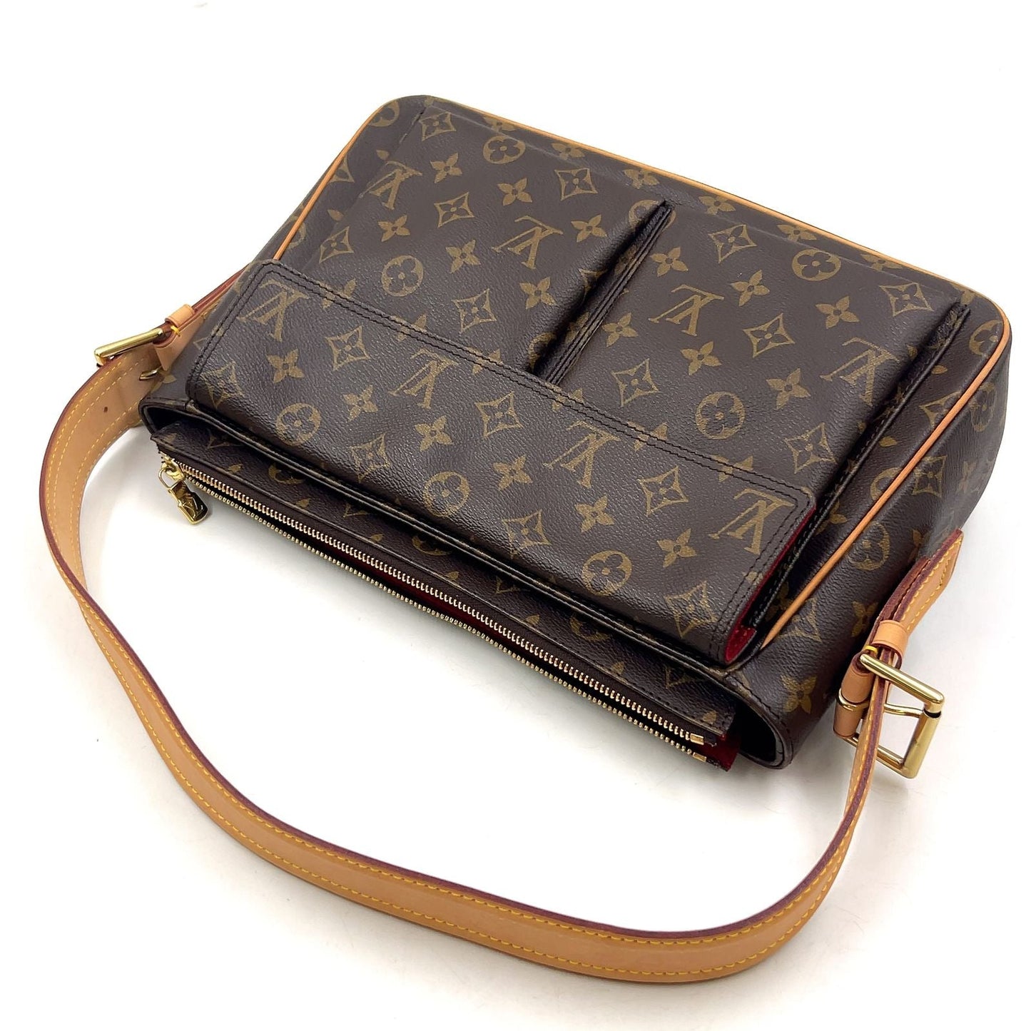 Louis Vuitton Viva Cite GM Monogram Leather Brown Shoulder Bag Gold