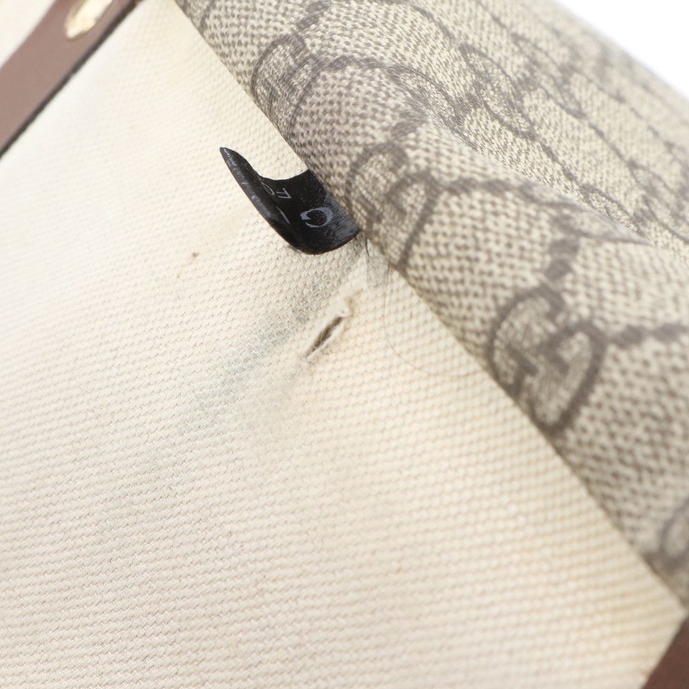 Gucci GG Supreme Leather Tote Shoulder Business Brown