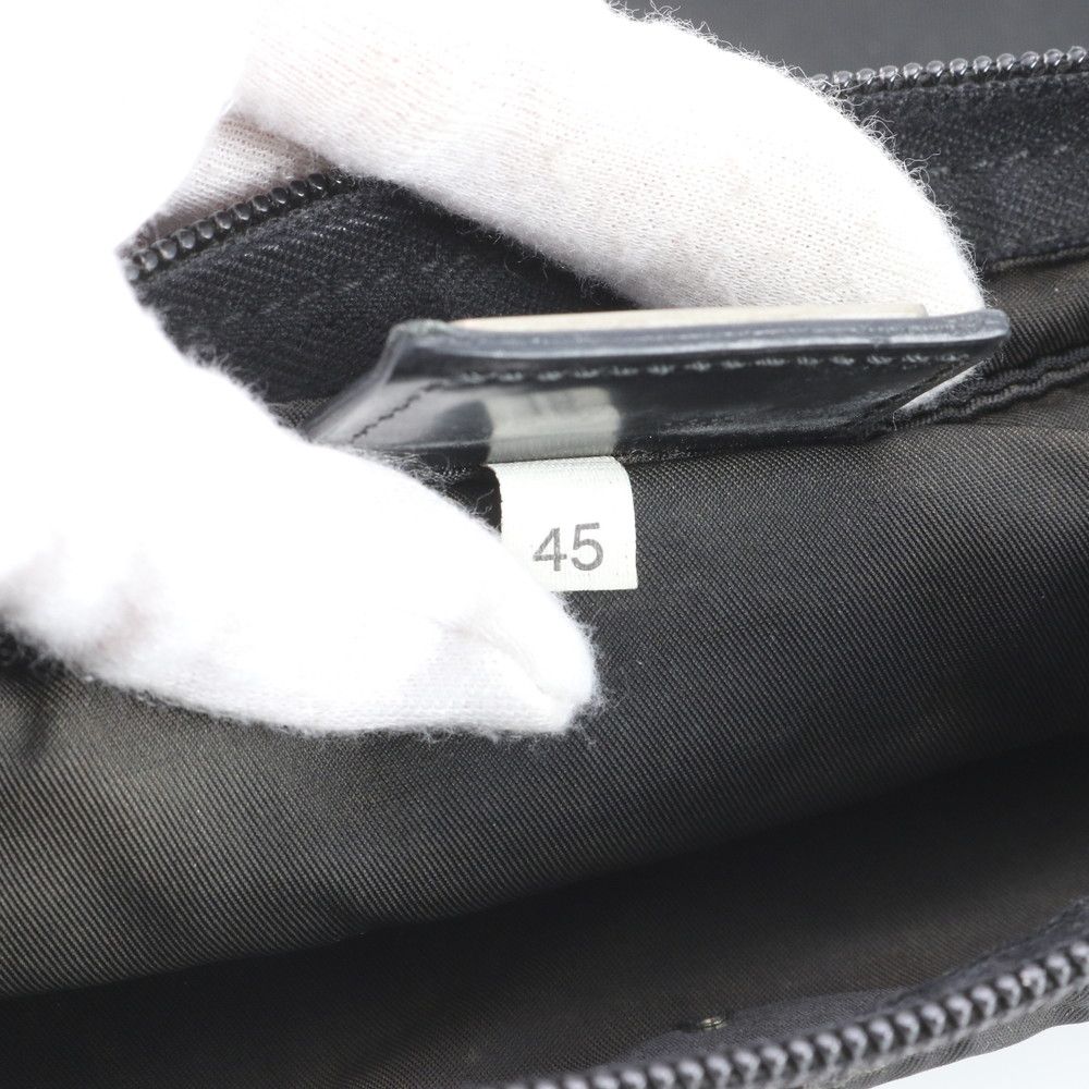 Prada Tessuto Nylon Triangle Logo Leather Shoulder Bag Crossbody Messenger Black