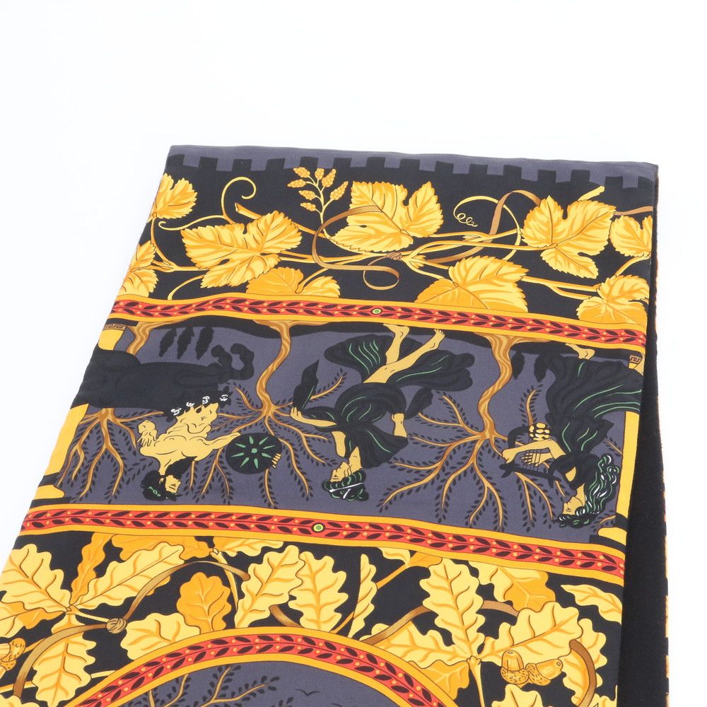 Hermes Tagged Silk 100% Musique Des Dieux Music of the Gods Shawl Large Ewe