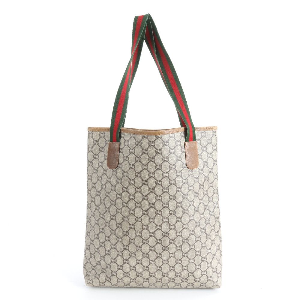 Gucci GG Supreme Sherry Line Leather Tote Shoulder Business Document Mbm
