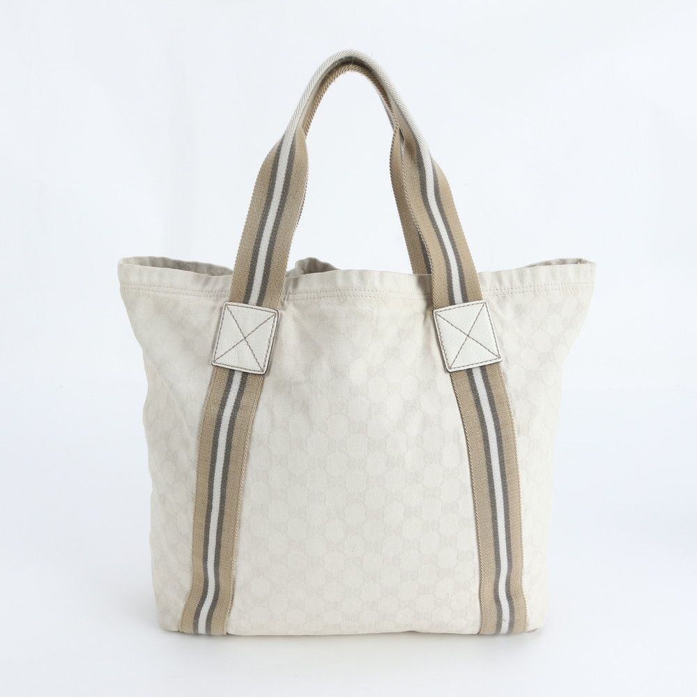 Gucci GG Canvas Leather Tote Shoulder Hand Mee