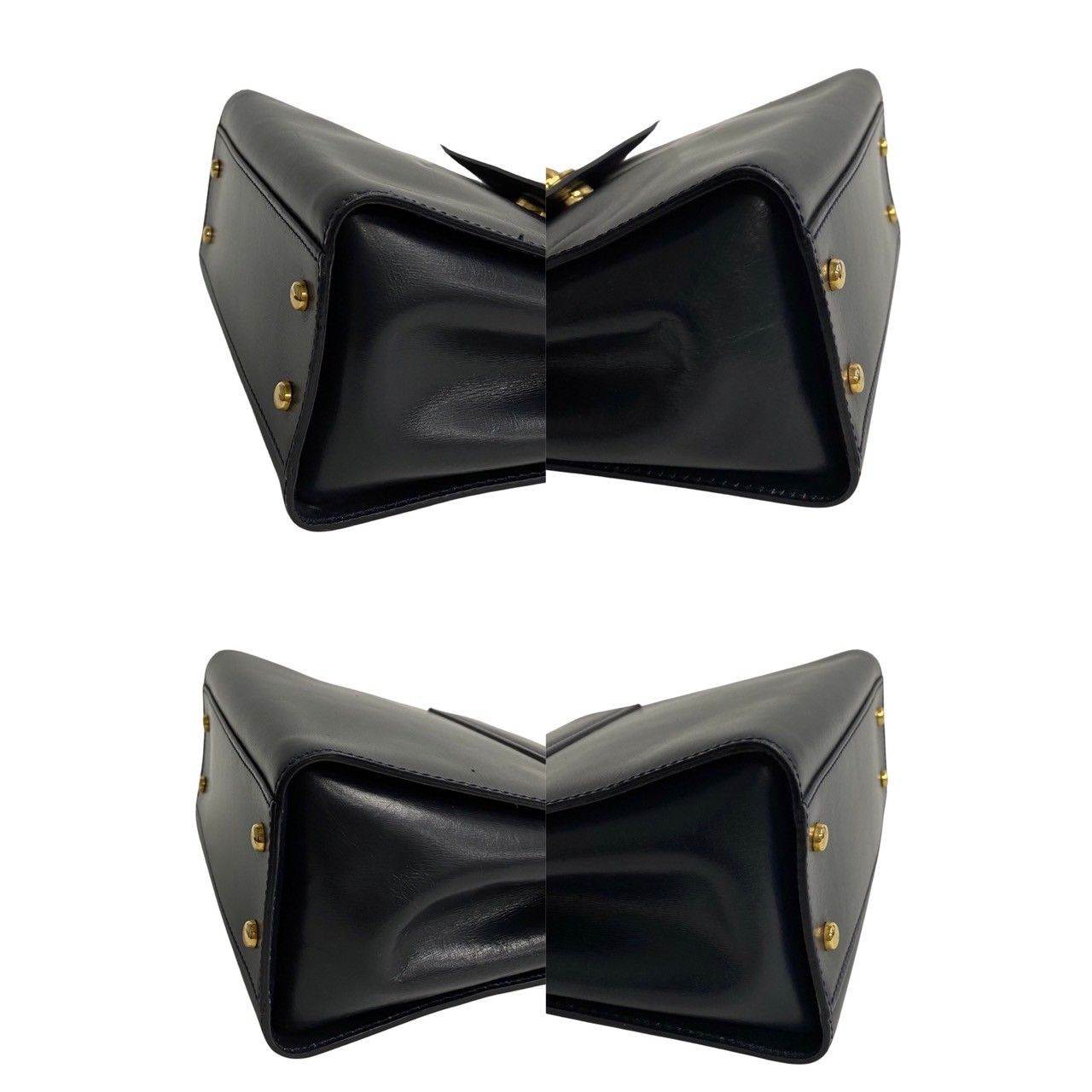 Celine Vintage Star Ball Logo Leather 2-Way Mini Shoulder Bag Black Red