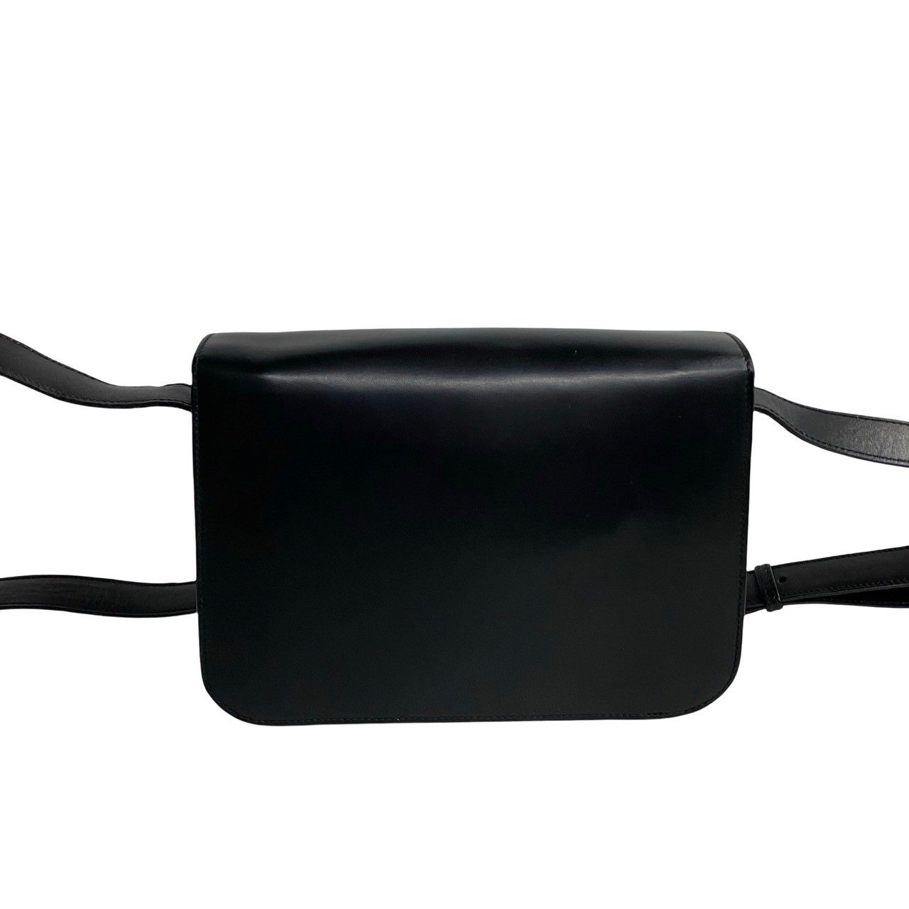 Celine Vintage Circle Logo Leather Mini Shoulder Bag Pochette Black