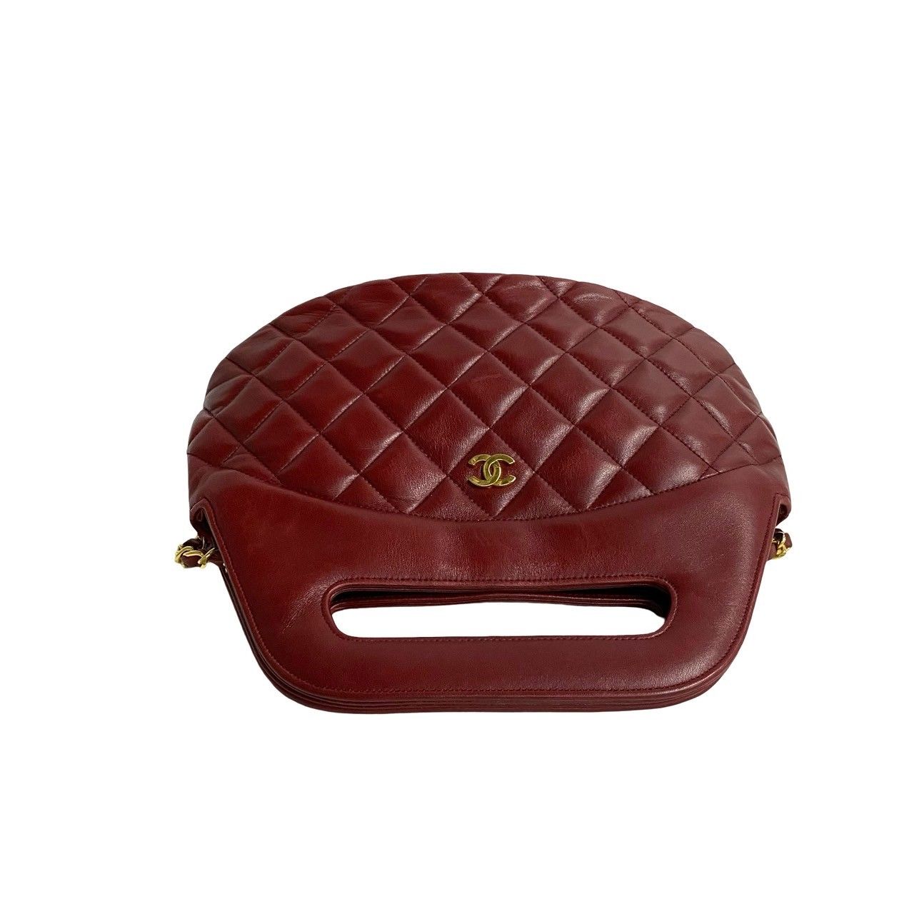 Chanel Card Quilted Coco Lambskin 2-Way Shoulder Bag Red