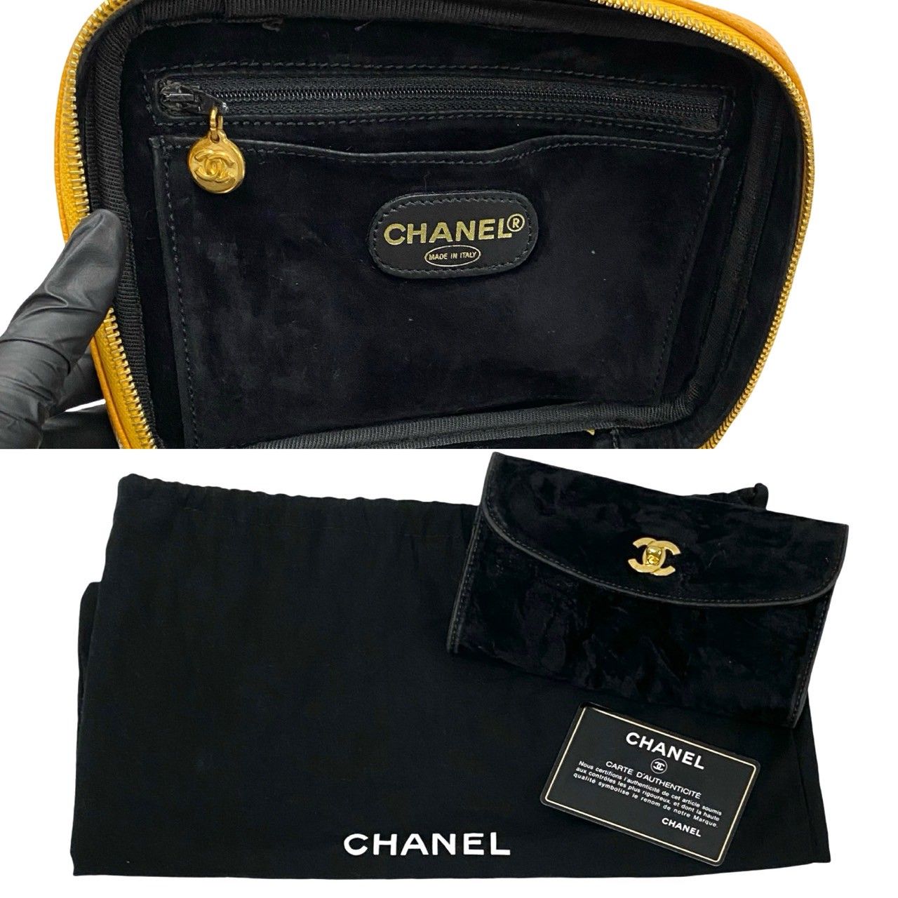 Chanel Card with No 5 Coco Caviar Leather 2-Way Makeup Box Shoulder Bag