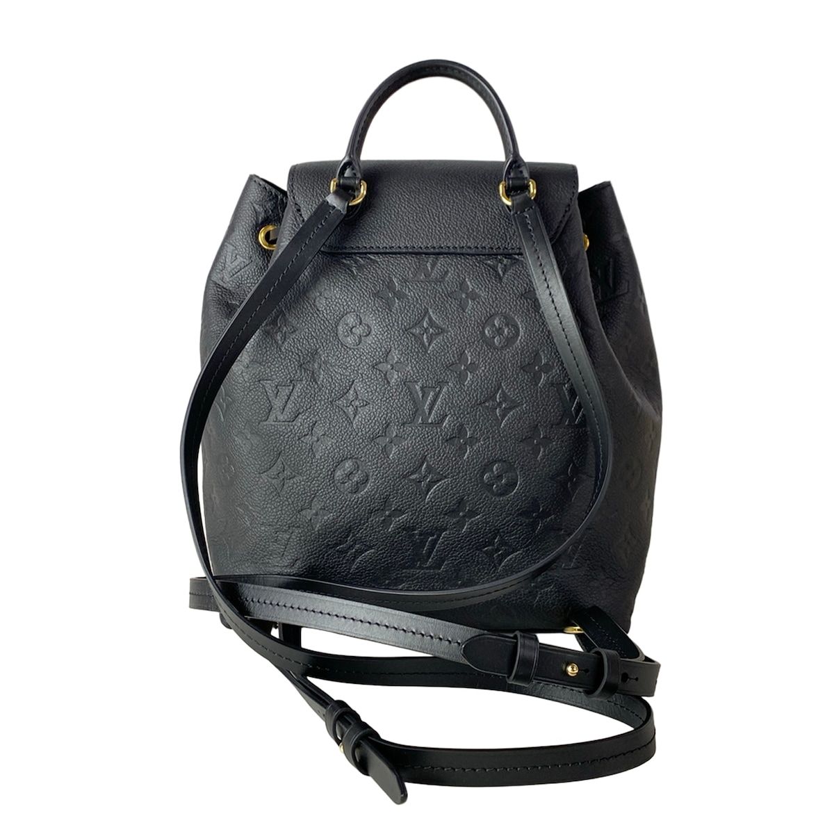 Louis Vuitton Backpack Monogram Empreinte Montsouris PM Noir Leather Cowhide