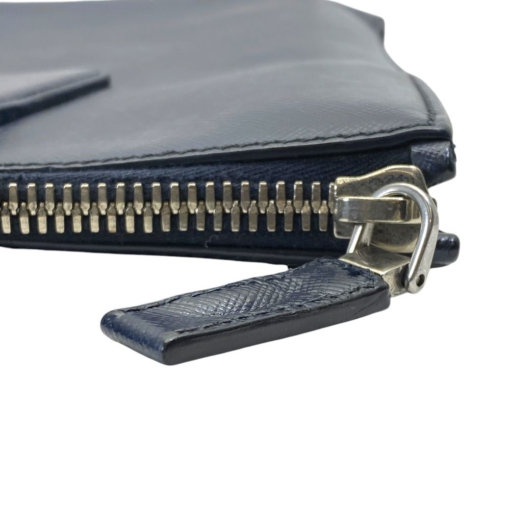 Prada Business Tote Triangle Logo Saffiano Leather Navy Capacity Easy to Use