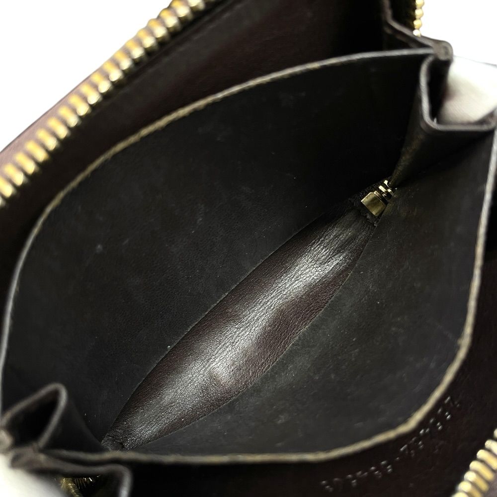 Gucci Guccissima Coin Purse Card Case Zip Around GG Logo Leather Dark Brown