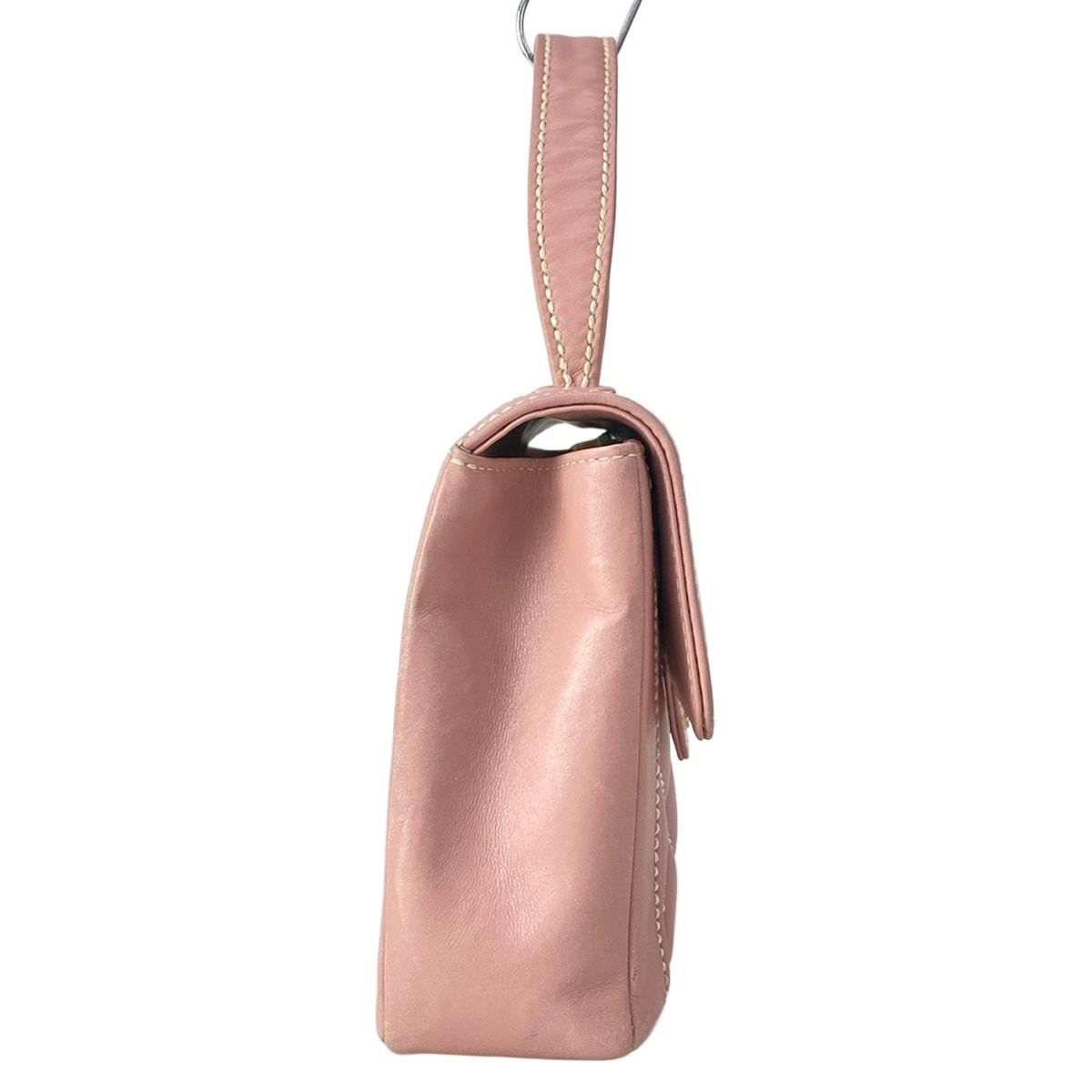 Chanel Handbag Wild Stitch Pink Gold Turnlock Flap Bag Lambskin
