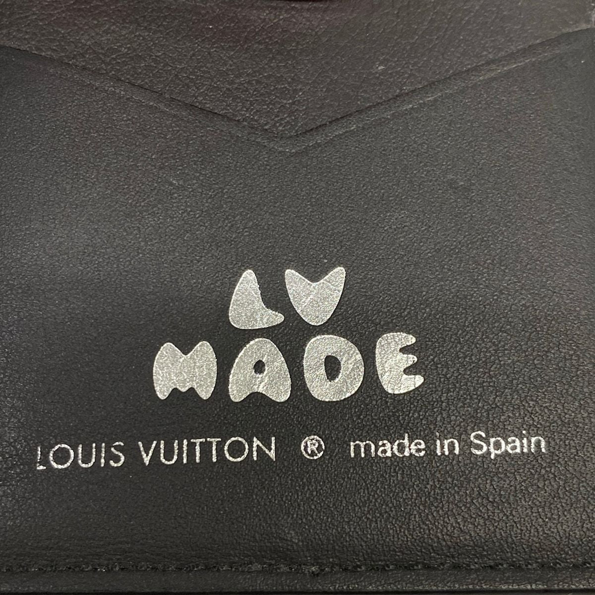 Louis Vuitton Card Case LV 2 Organizer de Poche Noir Leather Cowhide