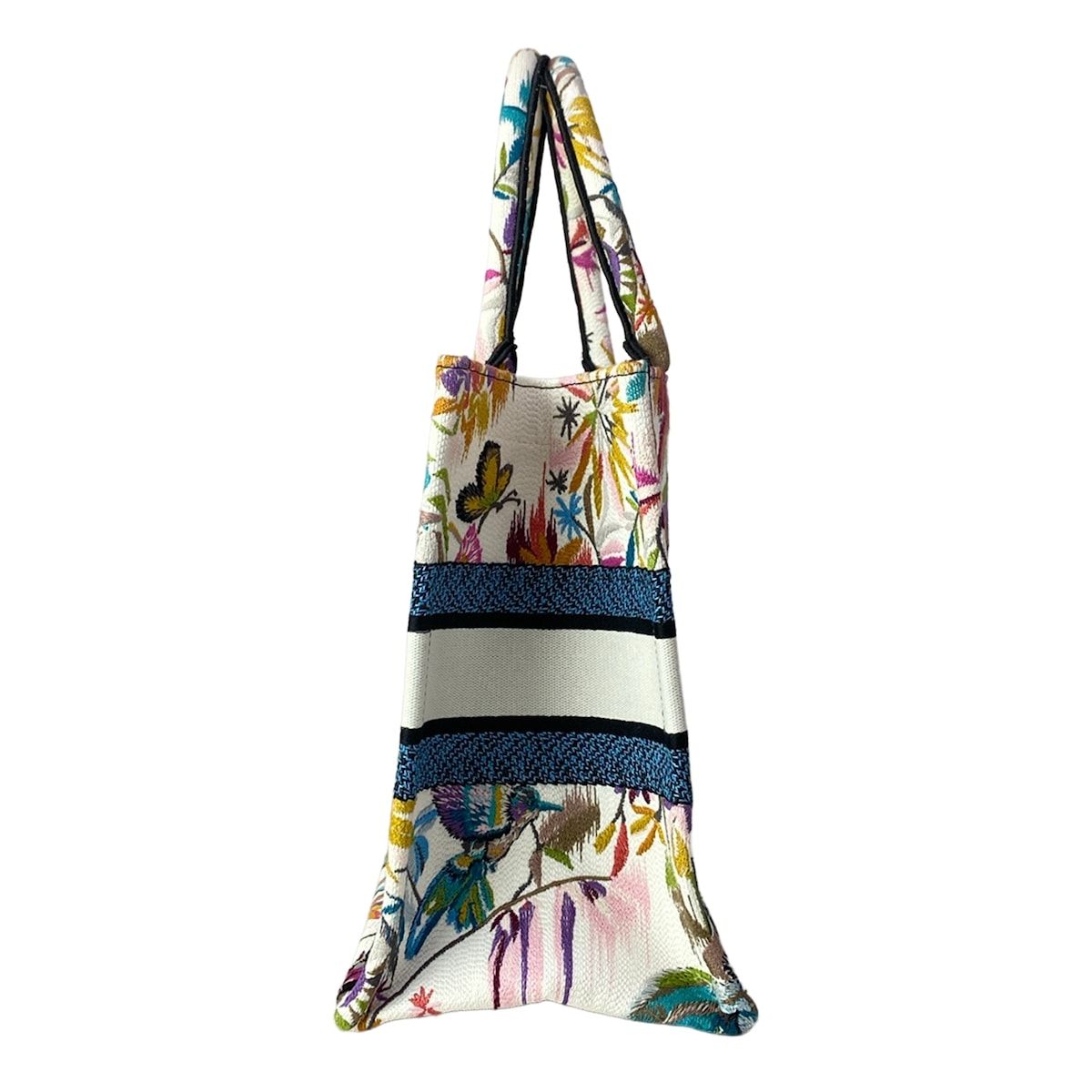Dior Tote Book Vintage Small White Blue Multi