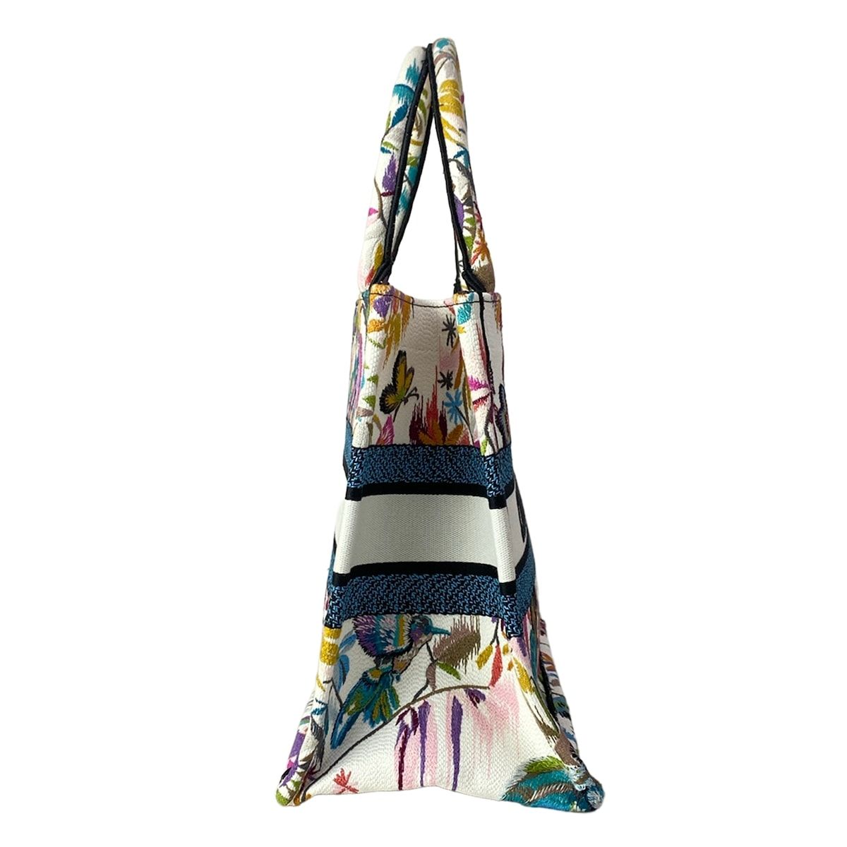 Dior Tote Book Vintage Small White Blue Multi