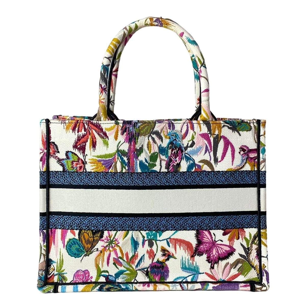 Dior Tote Book Vintage Small White Blue Multi