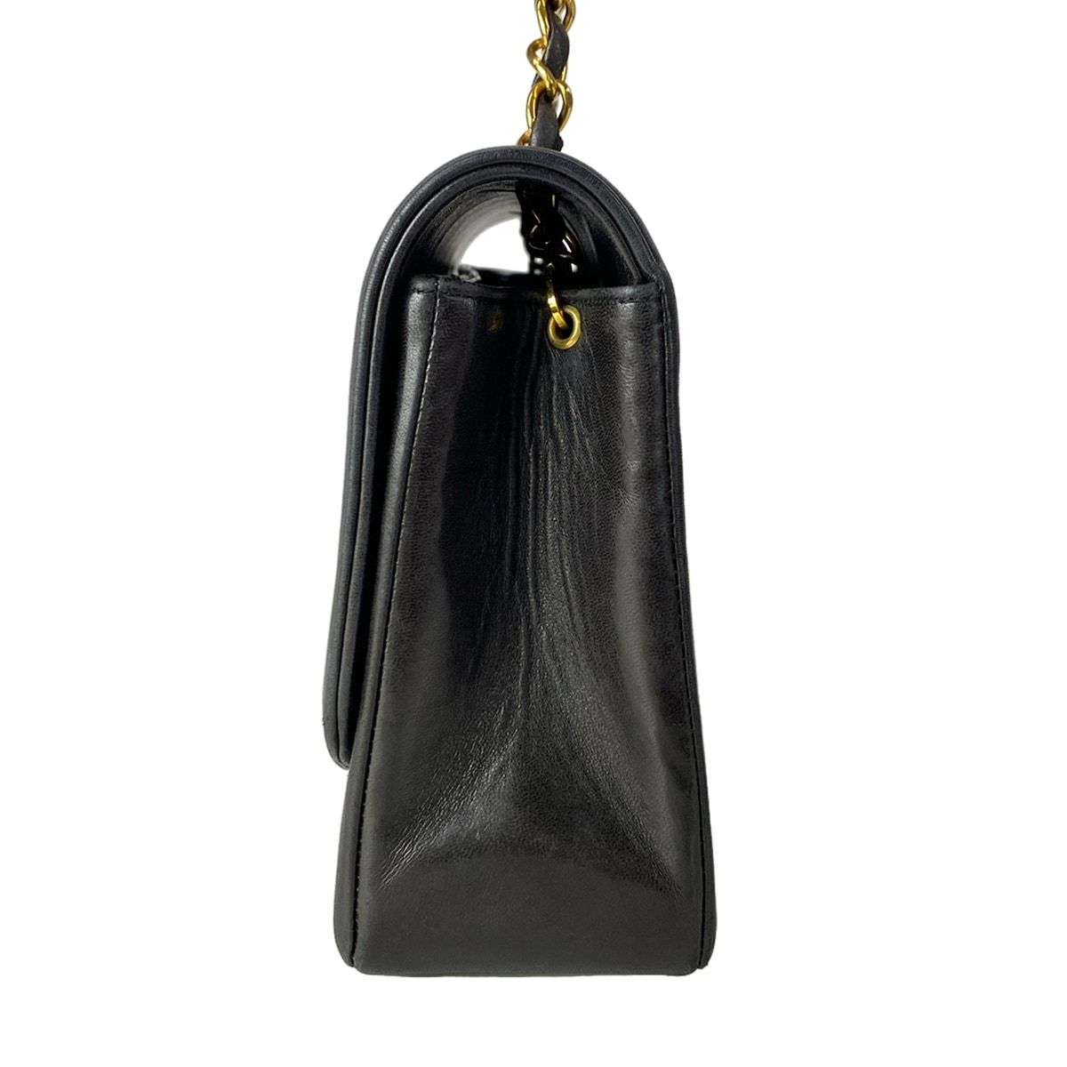 Chanel Shoulder Bag Diana Flap Quilted Black Chain Gold Lambskin