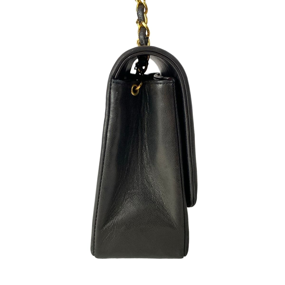 Chanel Shoulder Bag Diana Flap Quilted Black Chain Gold Lambskin