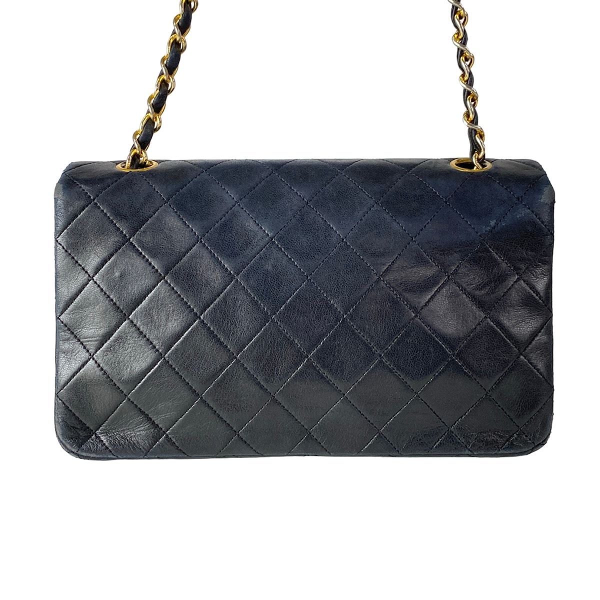 Chanel Shoulder Bag Single Flap Quilted Black Chain Gold Lambskin