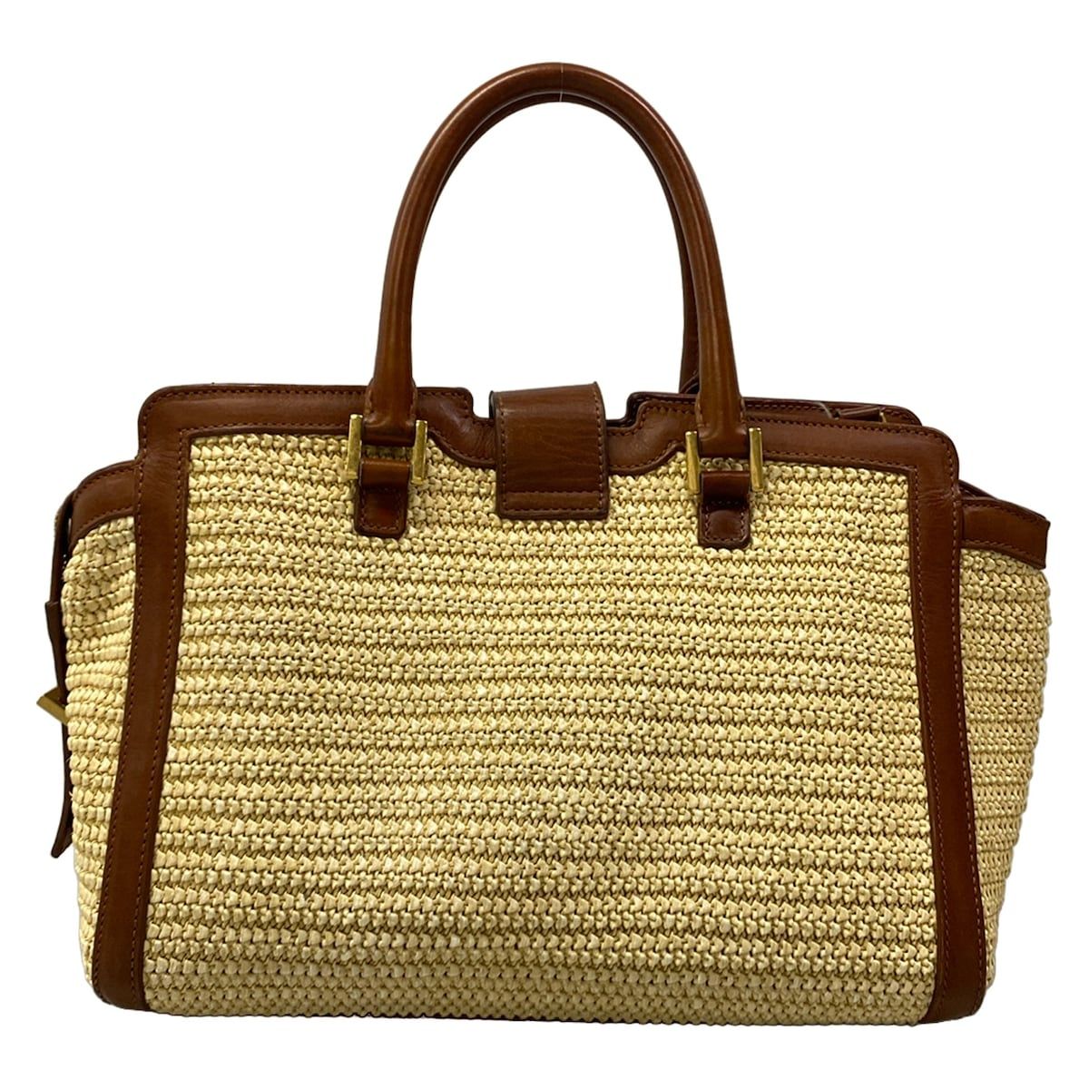 Saint Laurent Paris Handbag Baby Cabas Beige Brown Leather