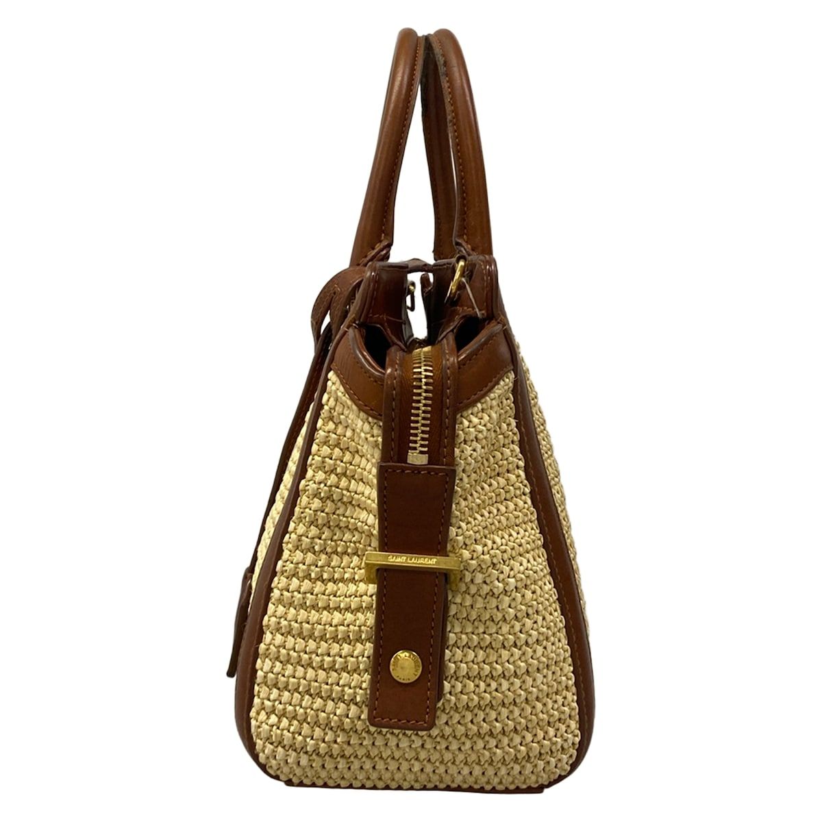 Saint Laurent Paris Handbag Baby Cabas Beige Brown Leather
