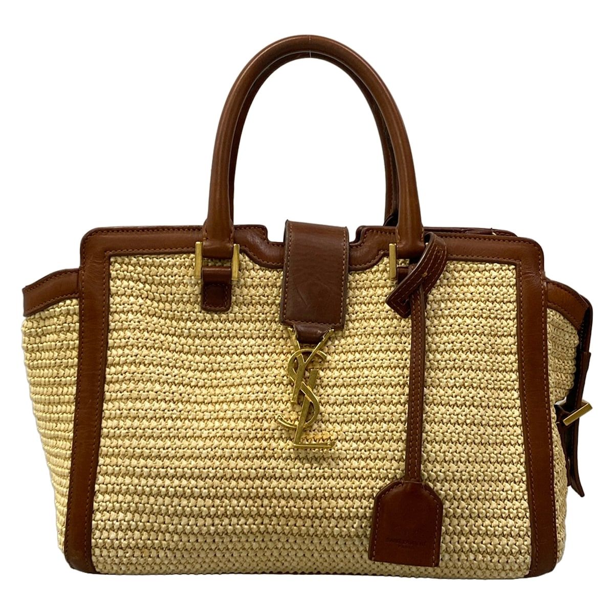 Saint Laurent Paris Handbag Baby Cabas Beige Brown Leather