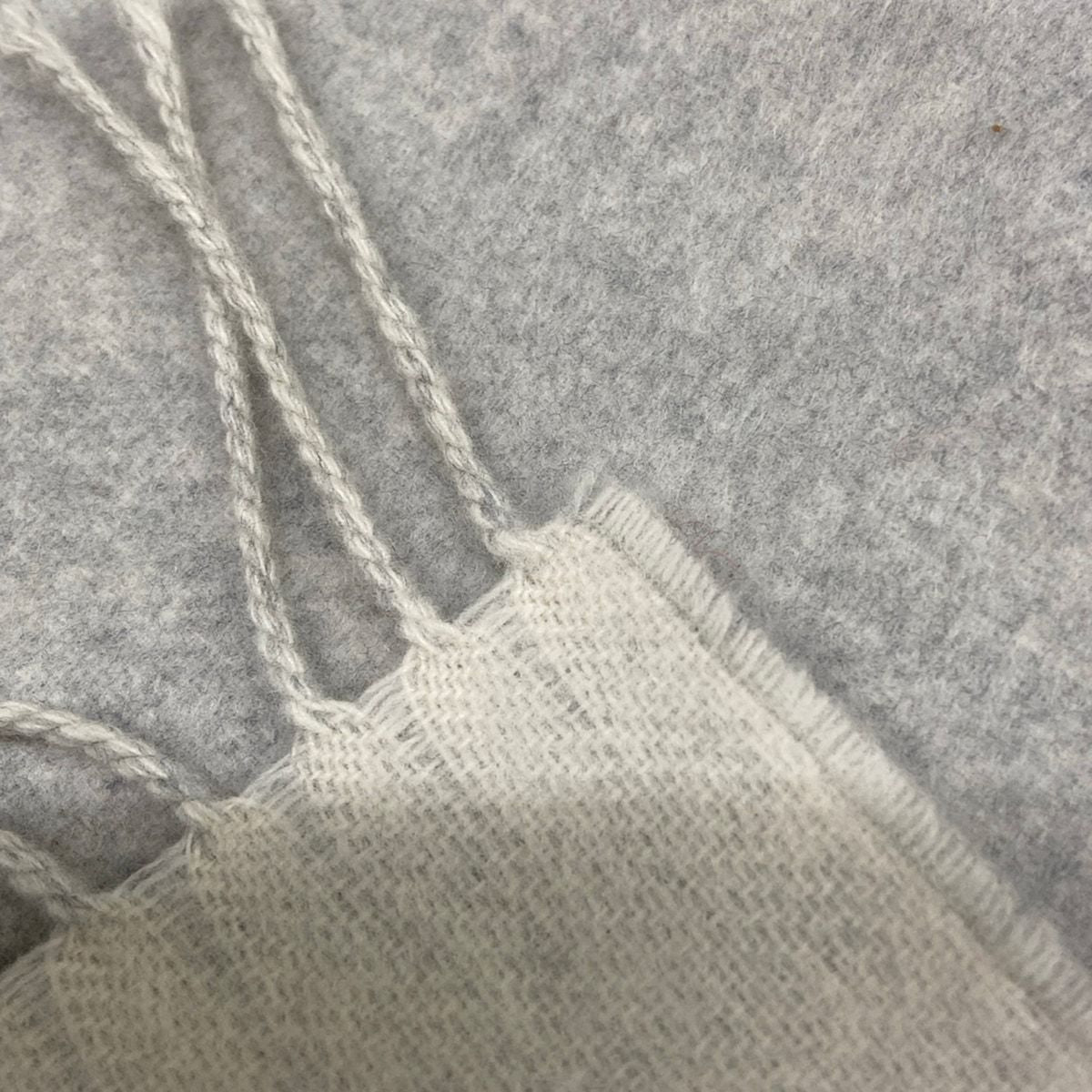 Loewe Scarf Light Gray Ivory Wool Cashmere