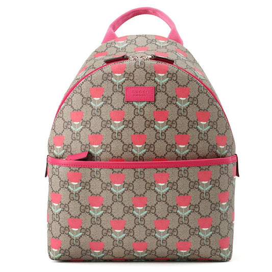 Gucci Backpack Flower Print Children's GG Supreme Leather Kids Kim Seung Young
